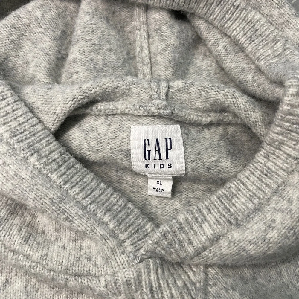 GAP Kids Gray Cotton Hooded Sweater Top with Hand Warmer Pocket XL